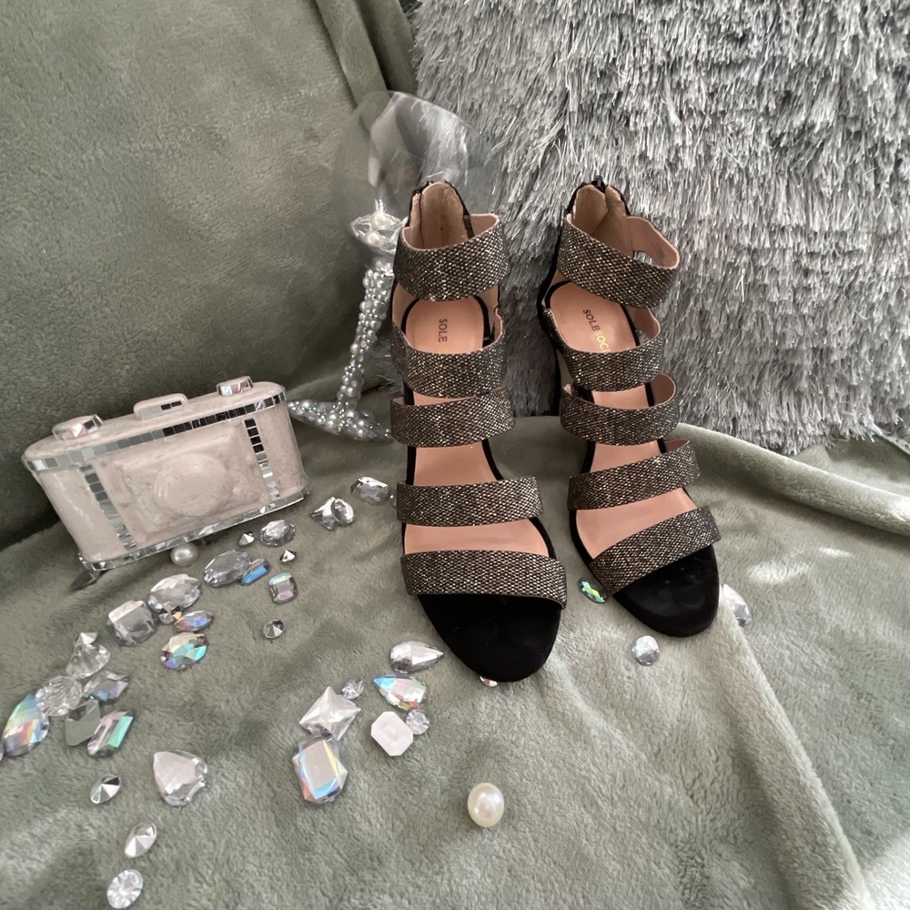 Black strappy dress shoes